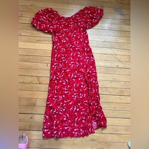 Old Navy Red and Pink Floral Dress